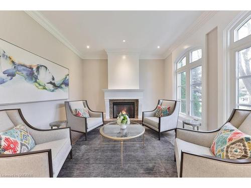 241 Roseland Crescent, Burlington, ON - Indoor Photo Showing Living Room With Fireplace