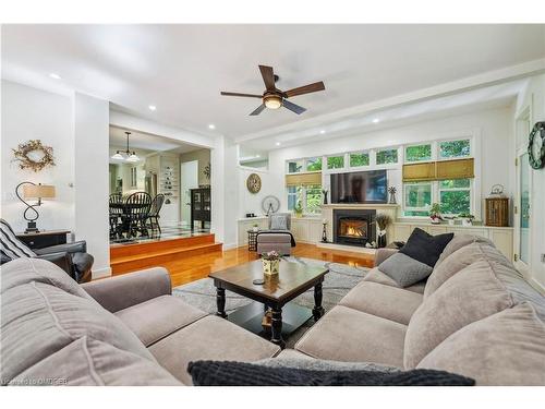 8181 Indian Trail, Eramosa, ON - Indoor Photo Showing Living Room With Fireplace