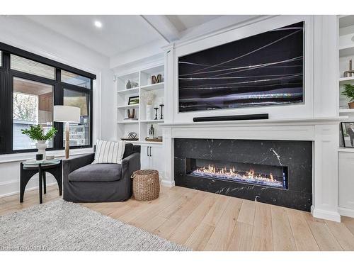 57 Joymar Drive, Mississauga, ON - Indoor Photo Showing Living Room With Fireplace