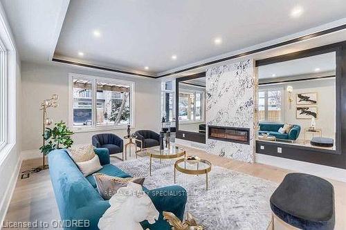 1404 Wren Avenue, Oakville, ON - Indoor Photo Showing Living Room With Fireplace