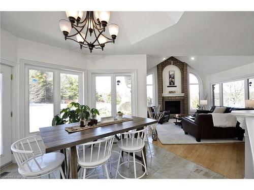 56 Conservation Trail, Belwood, ON - Indoor Photo Showing Dining Room With Fireplace