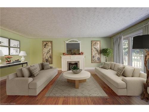 550 Silver Street, Mount Forest, ON - Indoor Photo Showing Living Room With Fireplace