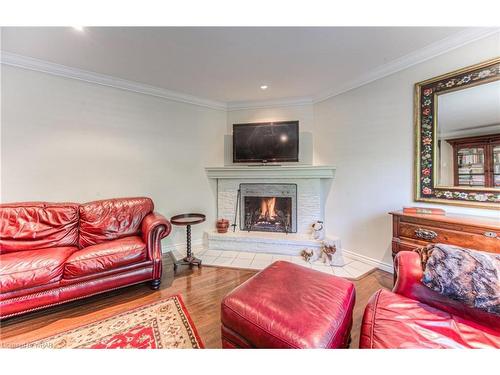 340 Marlowe Drive, Waterloo, ON - Indoor Photo Showing Living Room With Fireplace