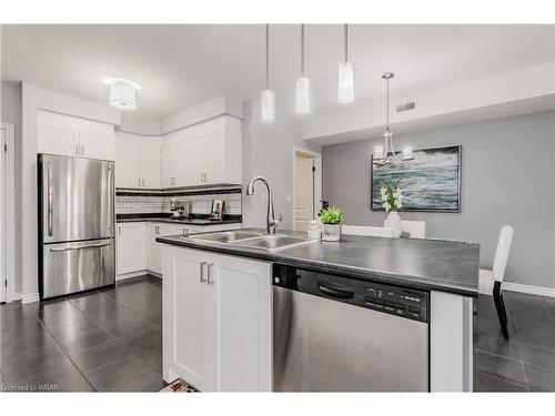 B-215 Rachel Crescent, Kitchener, ON - Indoor Photo Showing Kitchen With Stainless Steel Kitchen With Double Sink With Upgraded Kitchen