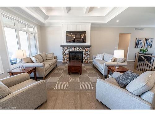 15 Hudson Drive, Brantford, ON - Indoor Photo Showing Living Room With Fireplace