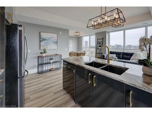 1805-108 Garment Street, Kitchener, ON - Indoor Photo Showing Kitchen With Double Sink