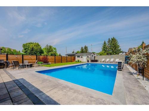 208 Paige Place, Kitchener, ON - Outdoor With In Ground Pool With Deck Patio Veranda With Backyard