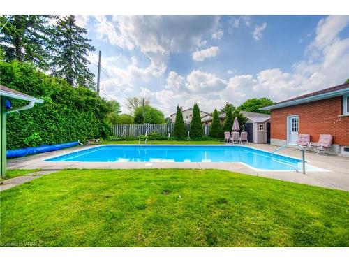 22 Linndale Road, Cambridge, ON - Outdoor With In Ground Pool With Deck Patio Veranda With Backyard