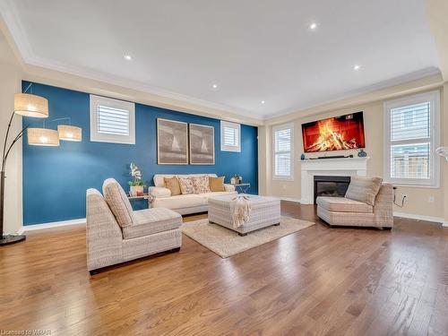 266 Pineglen Crescent, Kitchener, ON - Indoor Photo Showing Living Room With Fireplace
