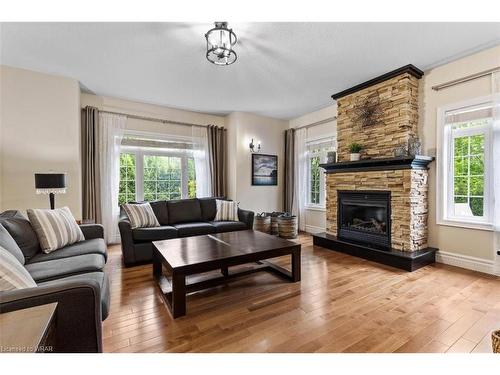 423 Deer Ridge Drive, Kitchener, ON - Indoor Photo Showing Living Room With Fireplace