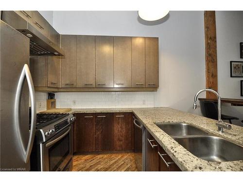 207-24 Cedar Street, Cambridge, ON - Indoor Photo Showing Kitchen With Double Sink