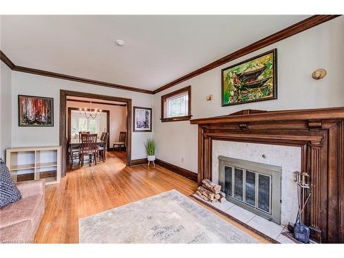 100 Earl Street, Kitchener, ON - Indoor Photo Showing Living Room With Fireplace