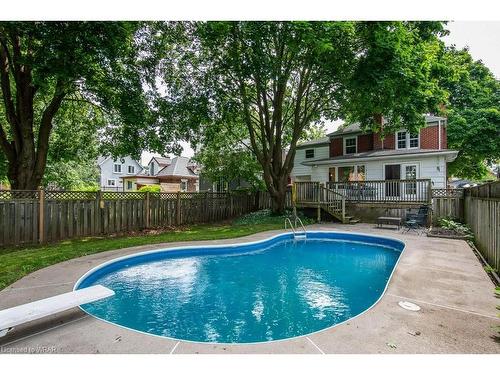 34 Moore Avenue N, Waterloo, ON - Outdoor With In Ground Pool With Deck Patio Veranda With Backyard