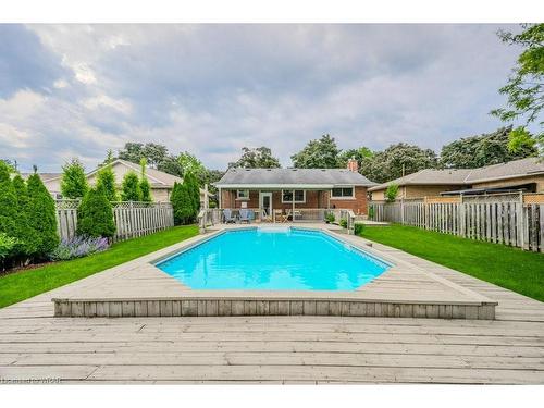 216 Rodney Street, Waterloo, ON - Outdoor With In Ground Pool With Deck Patio Veranda With Backyard With Exterior
