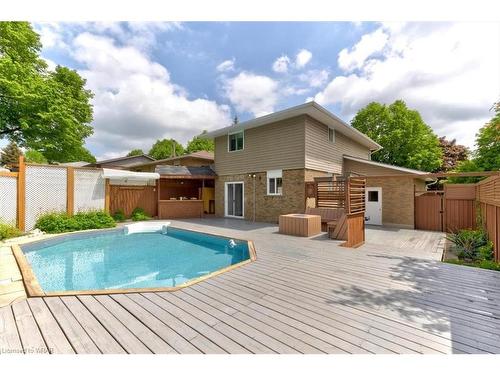 123 Wheatfield Crescent, Kitchener, ON - Outdoor With In Ground Pool With Deck Patio Veranda With Backyard With Exterior