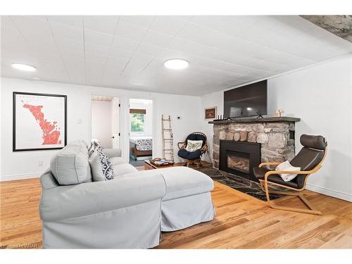 282 Widgeon Cove Road, Northern Bruce Peninsula, ON - Indoor Photo Showing Living Room With Fireplace