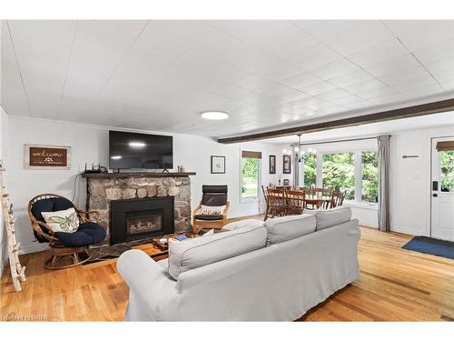 282 Widgeon Cove Road, Northern Bruce Peninsula, ON - Indoor Photo Showing Living Room With Fireplace