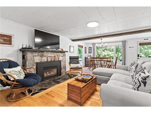 282 Widgeon Cove Road, Northern Bruce Peninsula, ON - Indoor Photo Showing Living Room With Fireplace