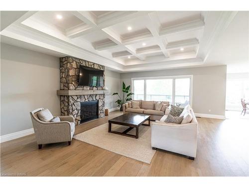 21 Hudson Drive, Brantford, ON - Indoor Photo Showing Living Room With Fireplace