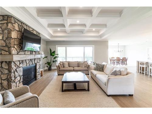 21 Hudson Drive, Brantford, ON - Indoor Photo Showing Living Room With Fireplace