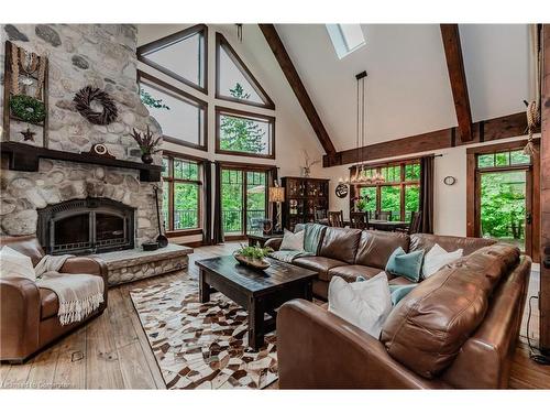 11 Pioneer Grove Road, Puslinch, ON - Indoor Photo Showing Living Room With Fireplace