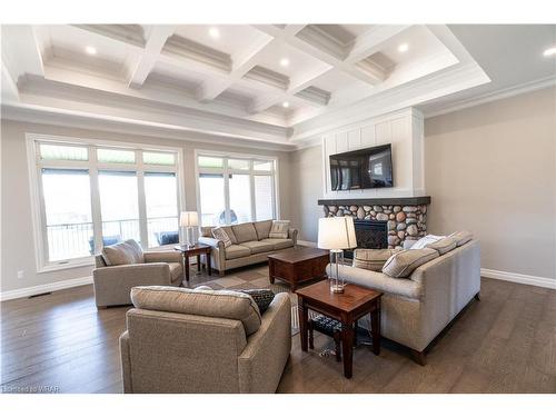 15 Hudson Drive, Brantford, ON - Indoor Photo Showing Living Room With Fireplace