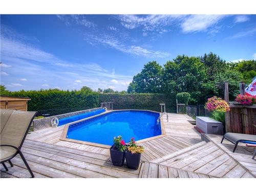 67 Burnaby Crescent, Kitchener, ON - Outdoor With Above Ground Pool With Deck Patio Veranda
