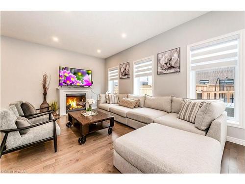 55 Spachman Street, Kitchener, ON - Indoor Photo Showing Living Room With Fireplace