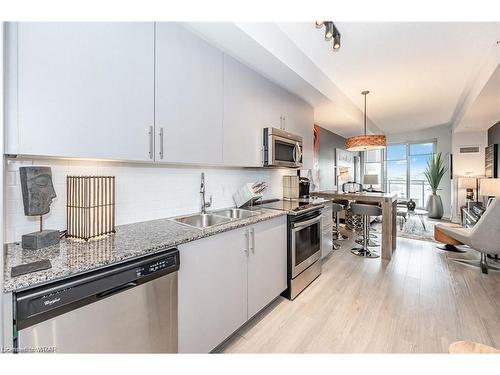 507-85 Duke Street W, Kitchener, ON - Indoor Photo Showing Kitchen With Stainless Steel Kitchen With Double Sink