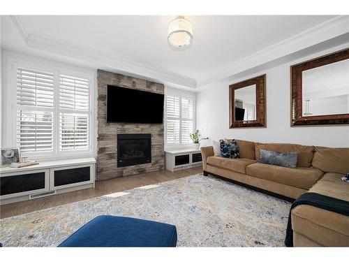 39 Bastia Street, Waterdown, ON - Indoor Photo Showing Living Room With Fireplace