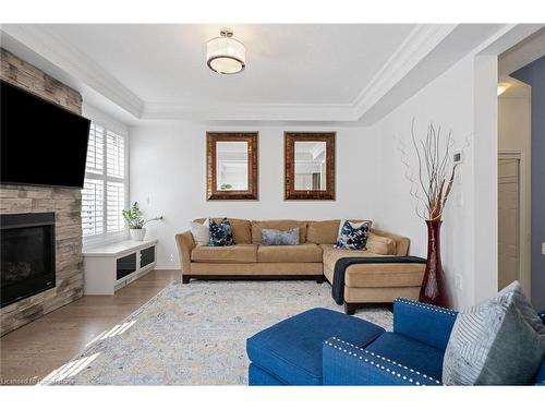 39 Bastia Street, Waterdown, ON - Indoor Photo Showing Living Room With Fireplace