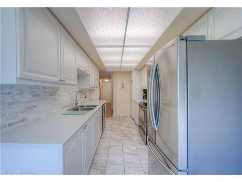 201-190 Hespeler Road, Cambridge, ON - Indoor Photo Showing Kitchen With Double Sink