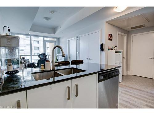 1601-108 Garment Street, Kitchener, ON - Indoor Photo Showing Kitchen With Double Sink With Upgraded Kitchen