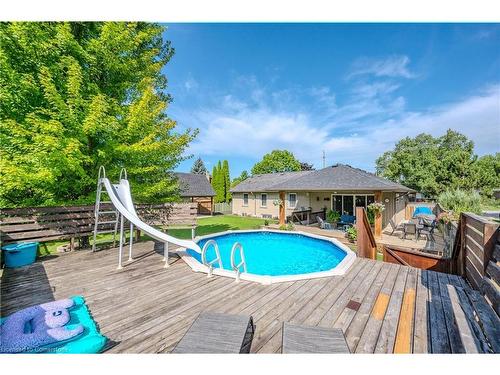 66 Schweitzer Street, Kitchener, ON - Outdoor With Above Ground Pool With Deck Patio Veranda With Backyard With Exterior