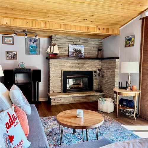 376 Mallory Beach Road, South Bruce Peninsula, ON - Indoor Photo Showing Living Room With Fireplace