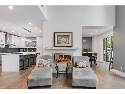 62 Roos Street, Kitchener, ON - Indoor Photo Showing Living Room With Fireplace