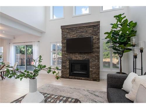 160 Redtail Street, Kitchener, ON - Indoor Photo Showing Living Room With Fireplace