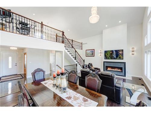 9617 Currie Road, Dutton, ON - Indoor Photo Showing Dining Room With Fireplace