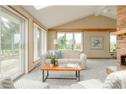 1275 Village Road, North Dumfries, ON - Indoor Photo Showing Living Room With Fireplace