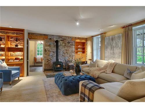 1438 Greenfield Road, Cambridge, ON - Indoor Photo Showing Living Room With Fireplace