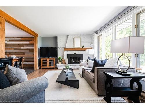 188 Lakeshore Road E, The Blue Mountains, ON - Indoor Photo Showing Living Room With Fireplace