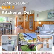 3-32 Mowat Boulevard  Kitchener, ON N2E 1X4