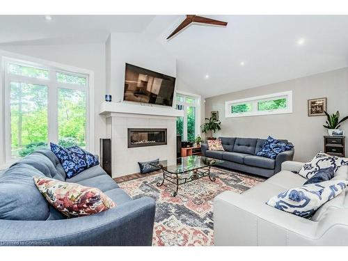 219 Corrie Crescent, Waterloo, ON - Indoor Photo Showing Living Room With Fireplace