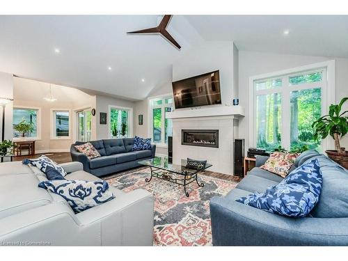 219 Corrie Crescent, Waterloo, ON - Indoor Photo Showing Living Room With Fireplace