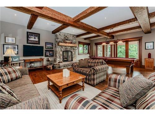 1305 Sawmill Road, West Montrose, ON - Indoor Photo Showing Living Room With Fireplace