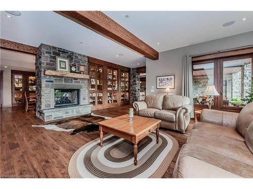 1305 Sawmill Road, West Montrose, ON - Indoor Photo Showing Living Room With Fireplace