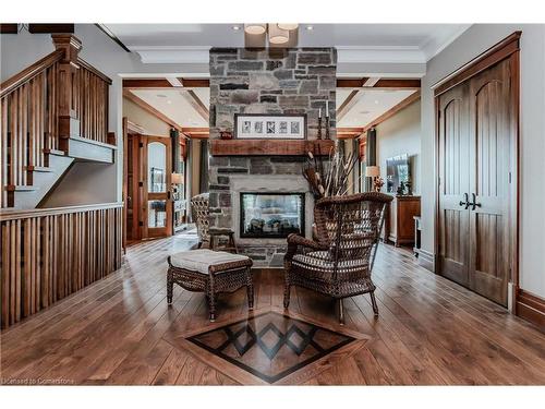 1305 Sawmill Road, West Montrose, ON - Indoor Photo Showing Living Room With Fireplace