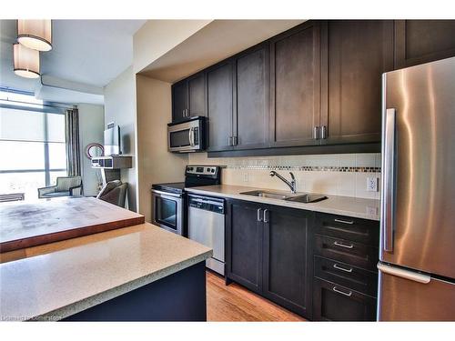 801-191 King Street S, Waterloo, ON - Indoor Photo Showing Kitchen With Stainless Steel Kitchen