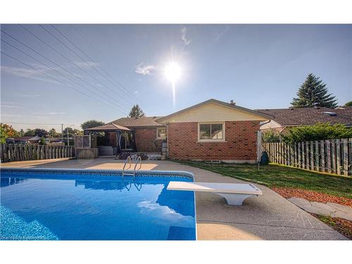 148 Laurentian Drive, Kitchener, ON - Outdoor With In Ground Pool With Backyard