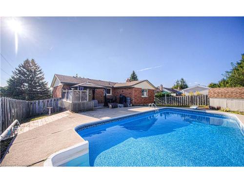 148 Laurentian Drive, Kitchener, ON - Outdoor With In Ground Pool With Deck Patio Veranda With Backyard